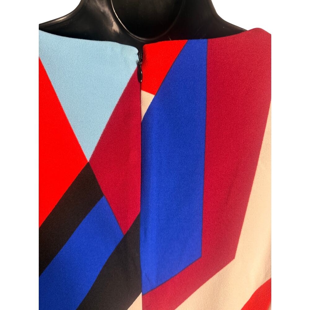 Vince Camuto Sheath Dress Size 8 Color block Geometric Short Sleeve Stretch EUC - Picture 6 of 7